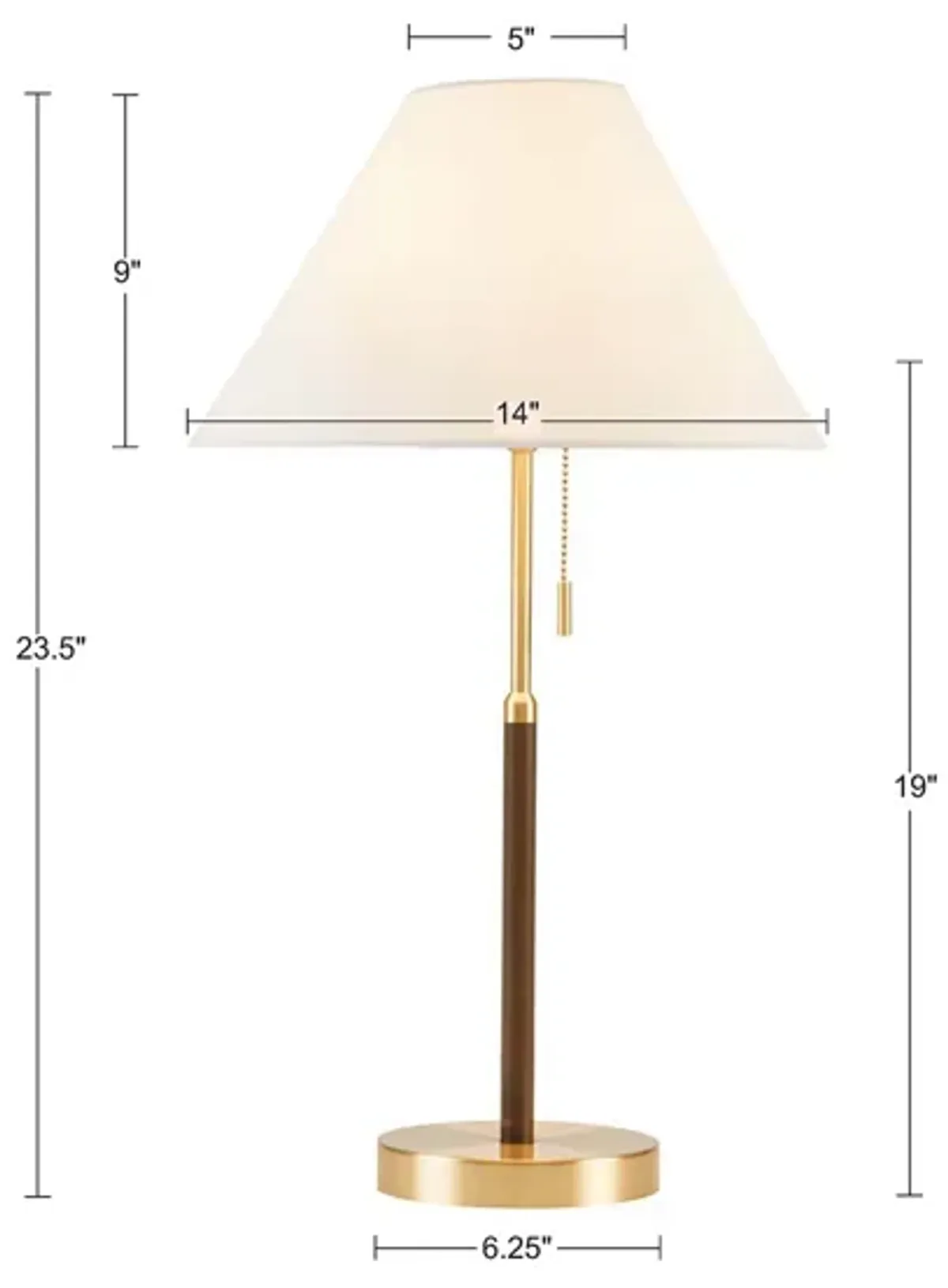 INK+IVY Bromley Gold/Brown Two Tone Pull-chain Table Lamp