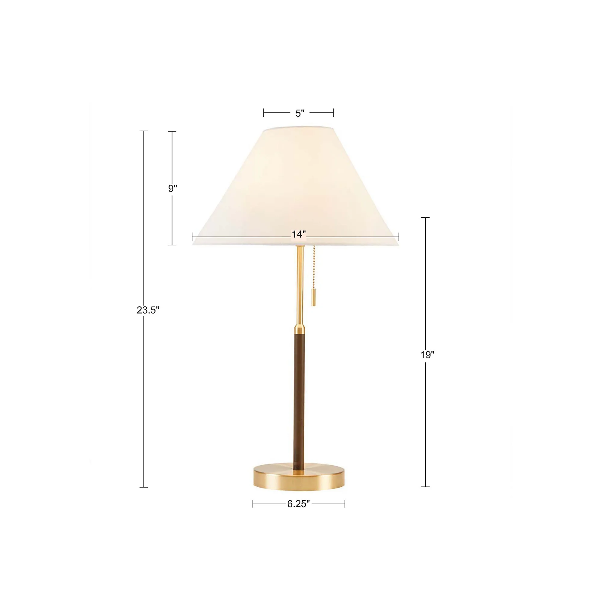 INK+IVY Bromley Gold/Brown Two Tone Pull-chain Table Lamp