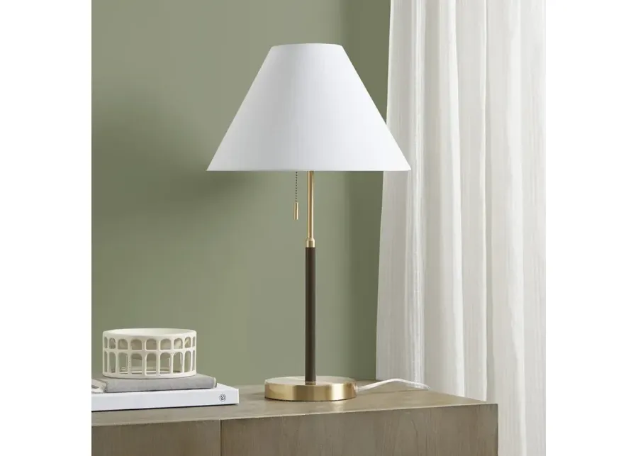 INK+IVY Bromley Gold/Brown Two Tone Pull-chain Table Lamp