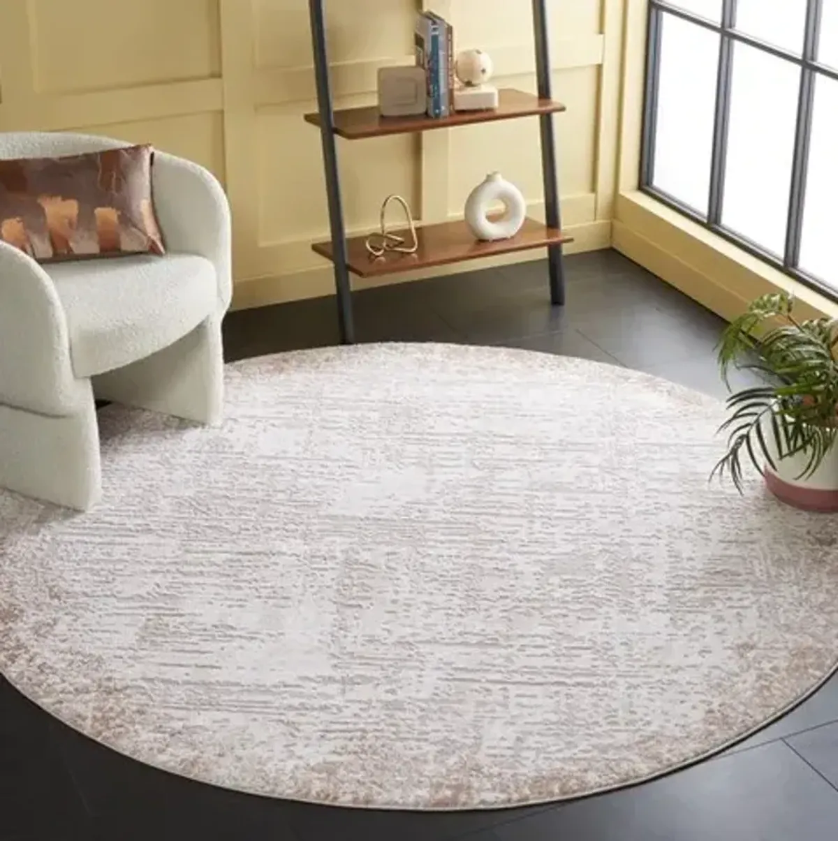 PARKER 101 Grey 6'-7' X 6'-7' Round Round Rug