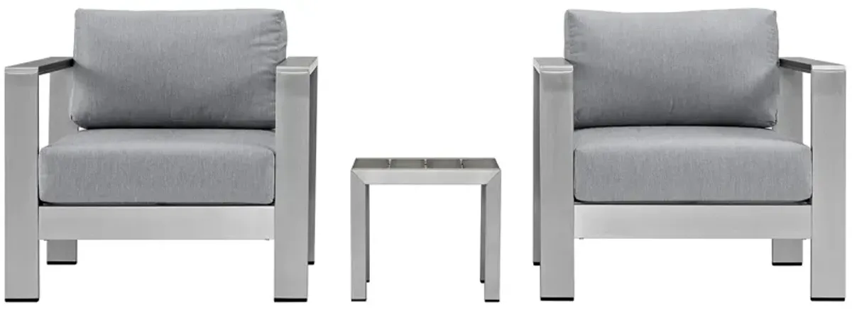 Shore 3 Piece Outdoor Patio Aluminum Set