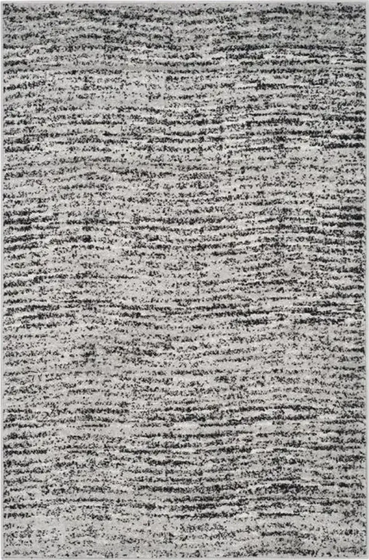 Adirondack Contemporary Black / Silver 6' X 6' Square Powerloomed Rug