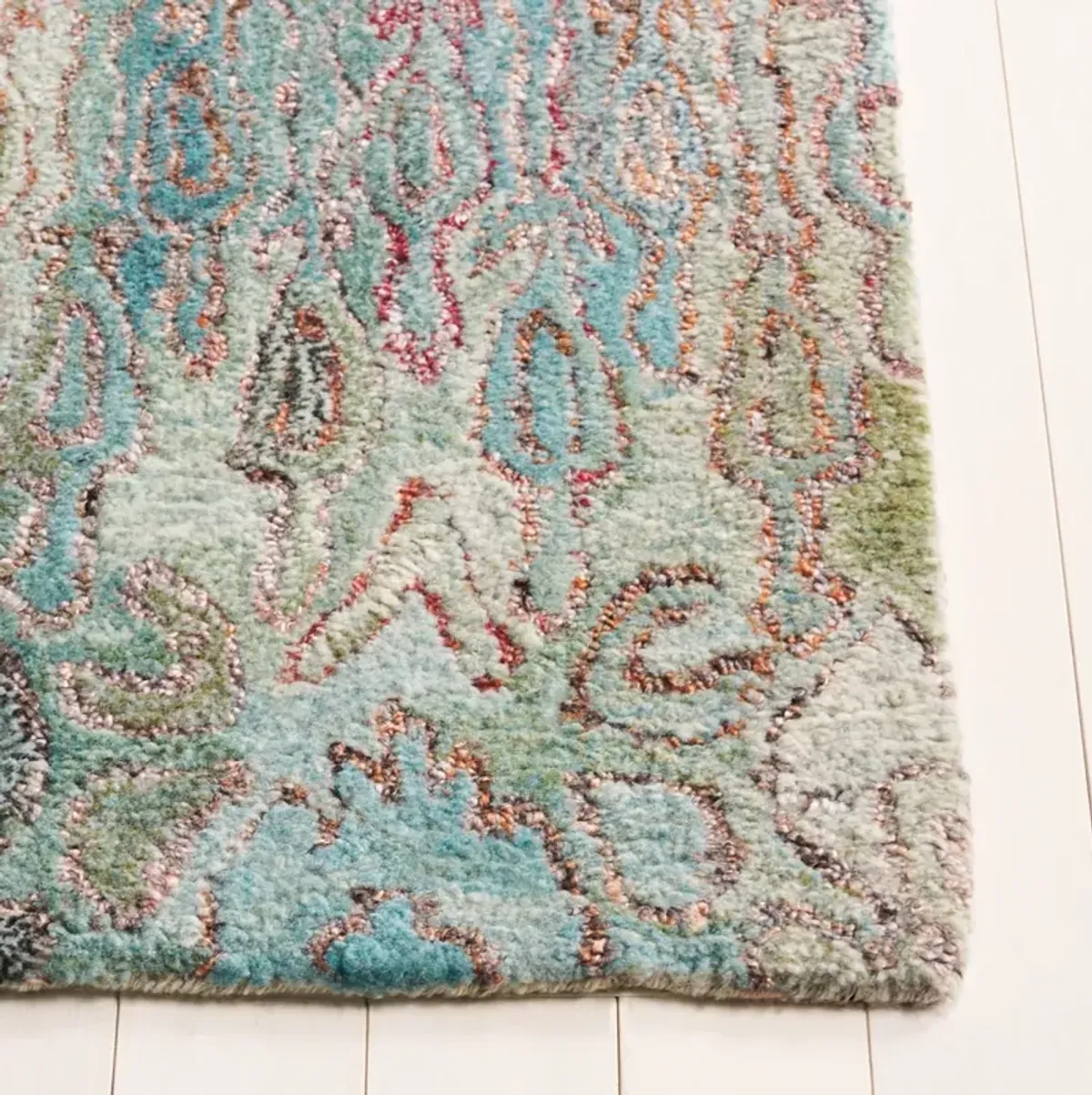 ANATOLIA 403 TEAL  2'-3' x 8' Runner Rug