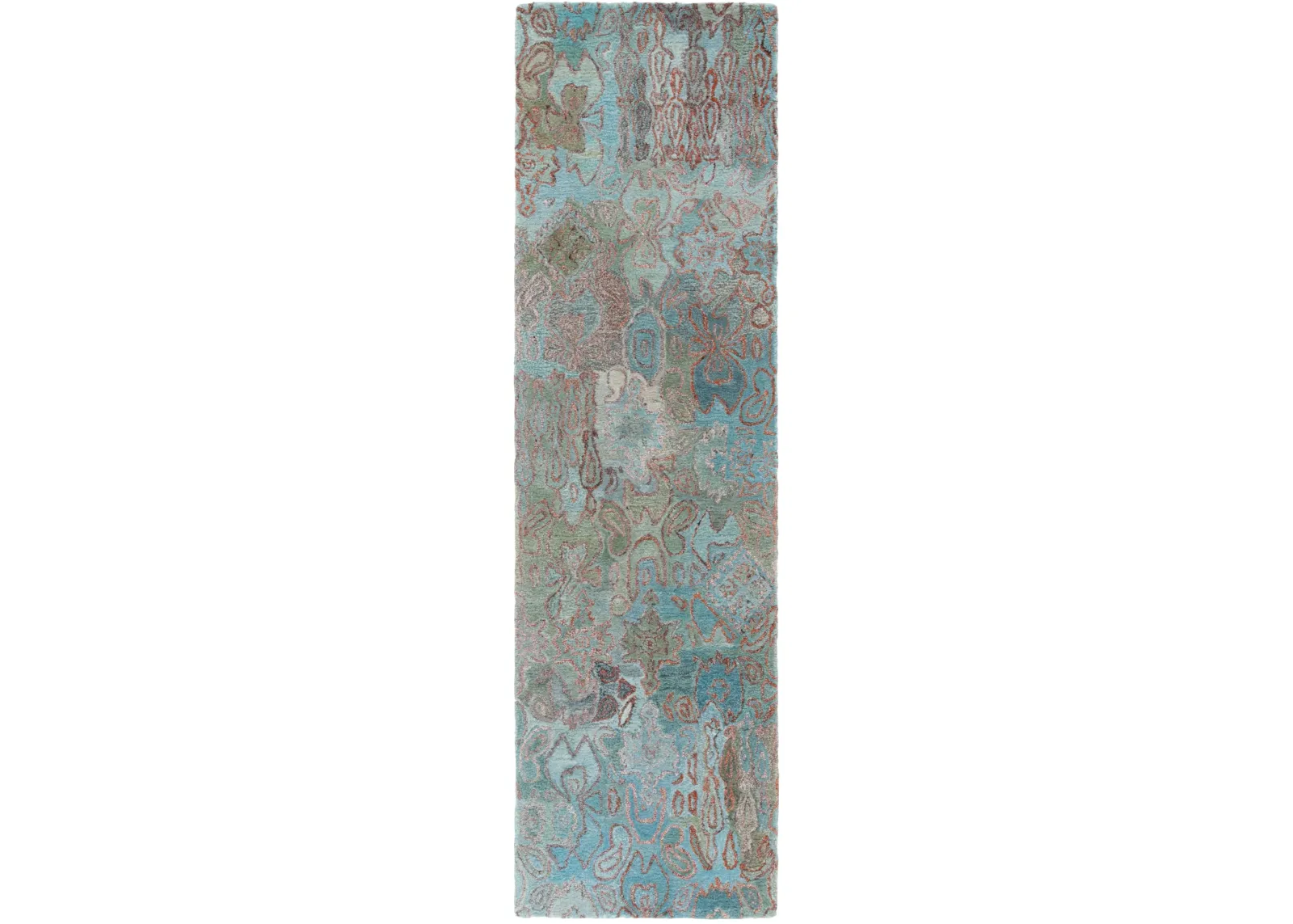 ANATOLIA 403 TEAL  2'-3' x 8' Runner Rug