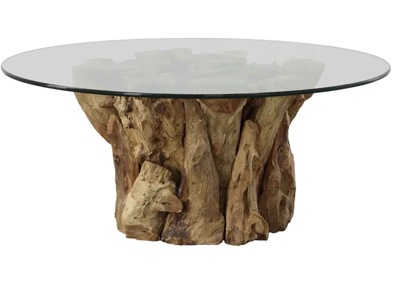 Driftwood Glass Top Large Coffee Table