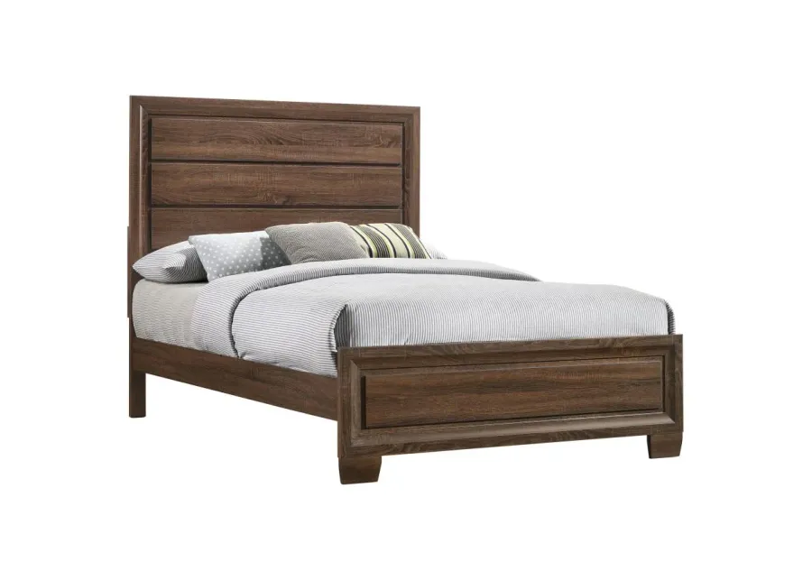 Crewkerne Queen Panel Bed Medium Warm Brown