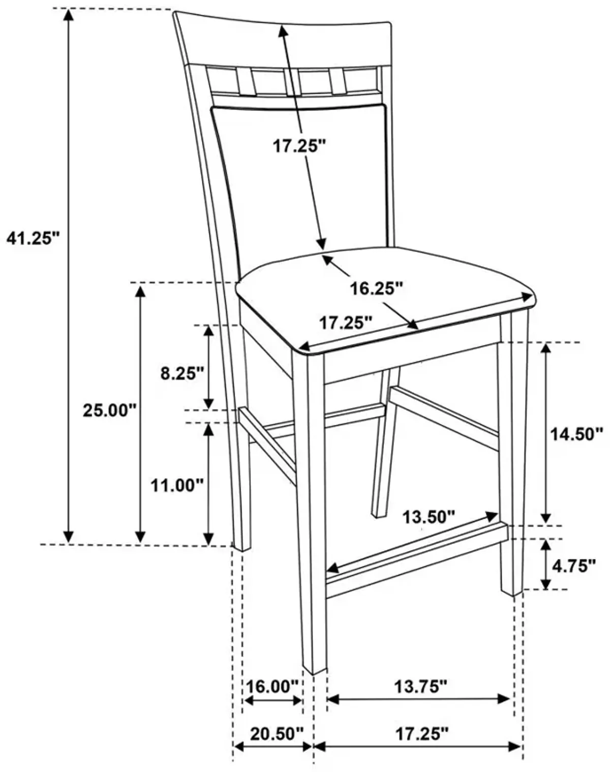 Gabriel 5-piece Square Counter Height Dining Set Cappuccino