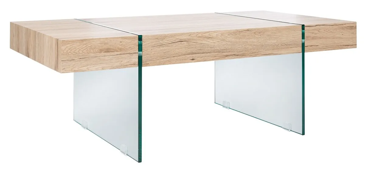 JACOB RECTANGULAR GLASS LEG MODERN COFFEE TABLE