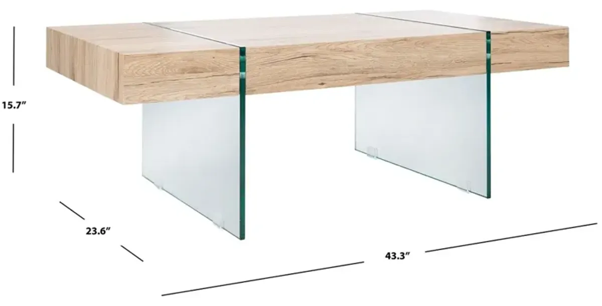 JACOB RECTANGULAR GLASS LEG MODERN COFFEE TABLE