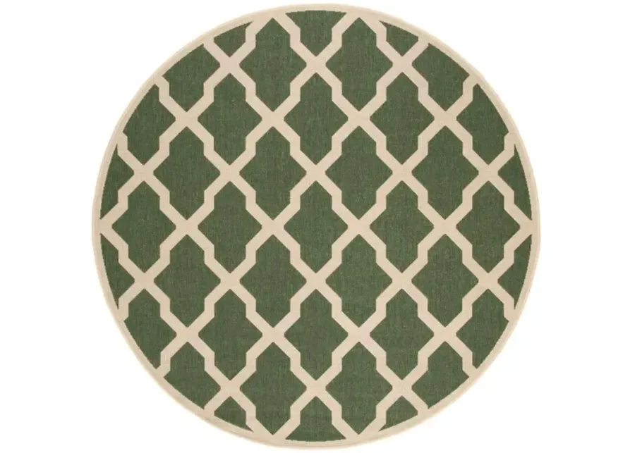 LINDEN 122 Collection LND122Y-6R Green / Creme 6'-7" X 6'-7" Round