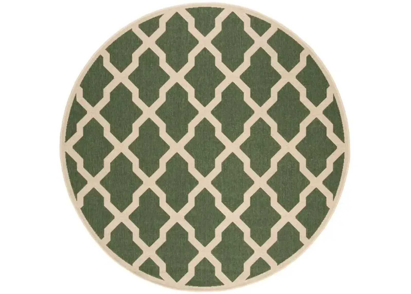 LINDEN 122 Collection LND122Y-6R Green / Creme 6'-7" X 6'-7" Round