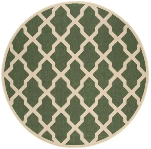 LINDEN 122 Collection LND122Y-6R Green / Creme 6'-7" X 6'-7" Round