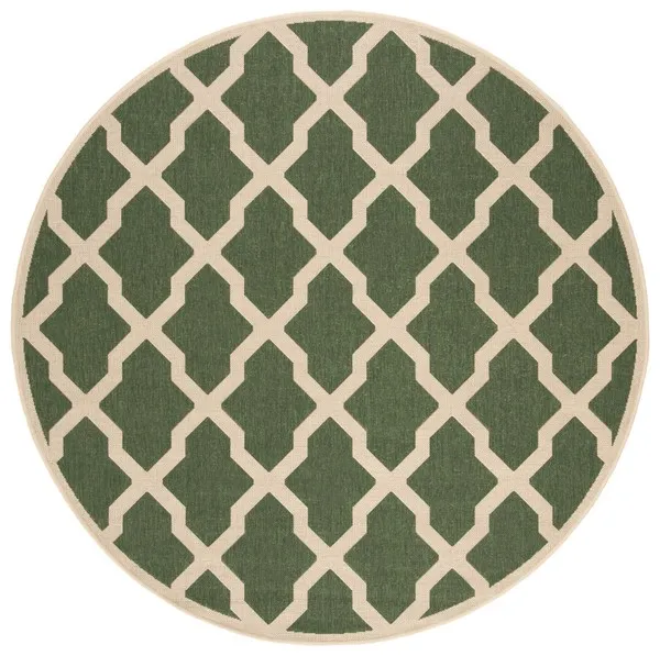 LINDEN 122 Collection LND122Y-6R Green / Creme 6'-7" X 6'-7" Round