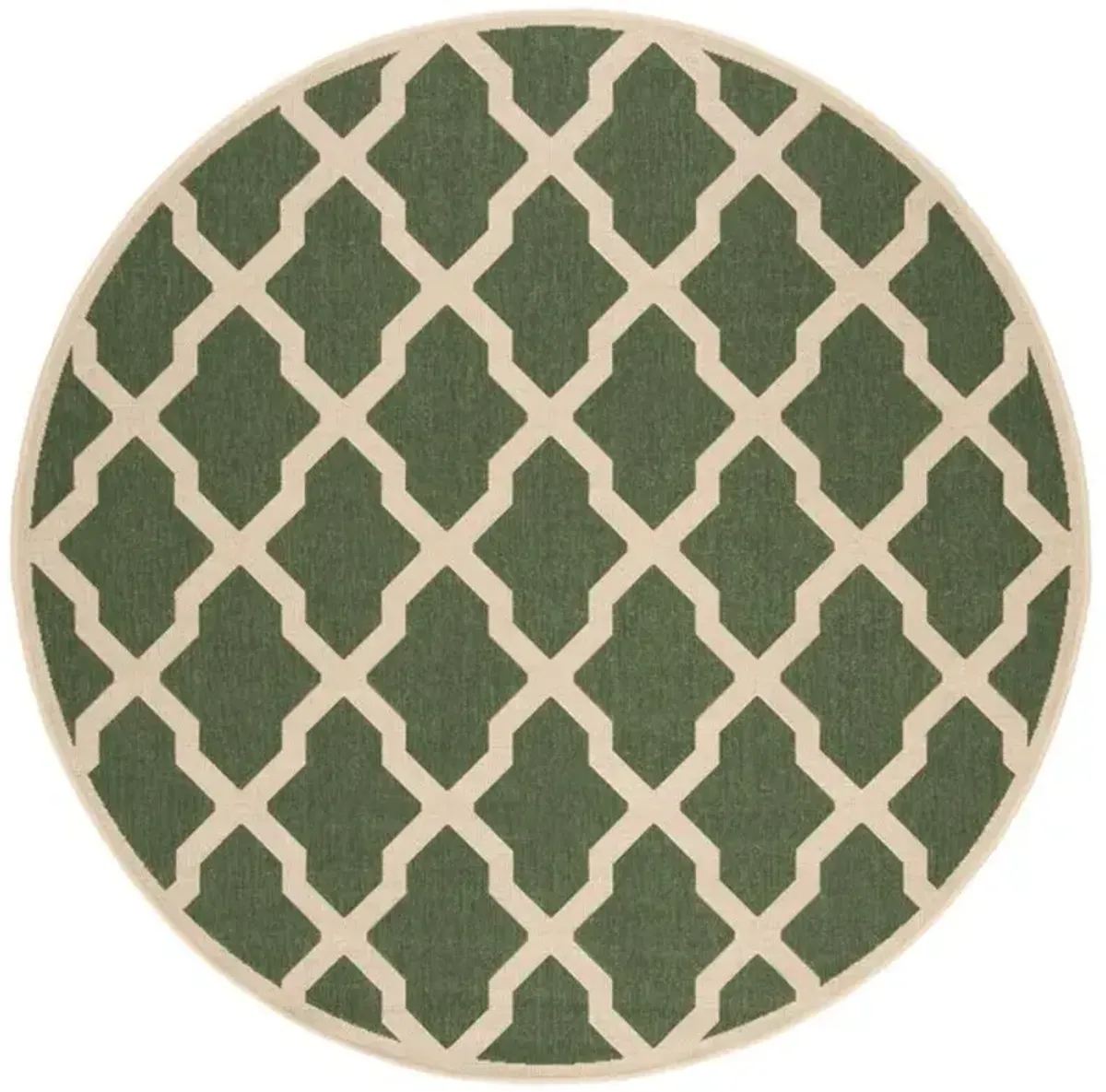 LINDEN 122 Collection LND122Y-6R Green / Creme 6'-7" X 6'-7" Round