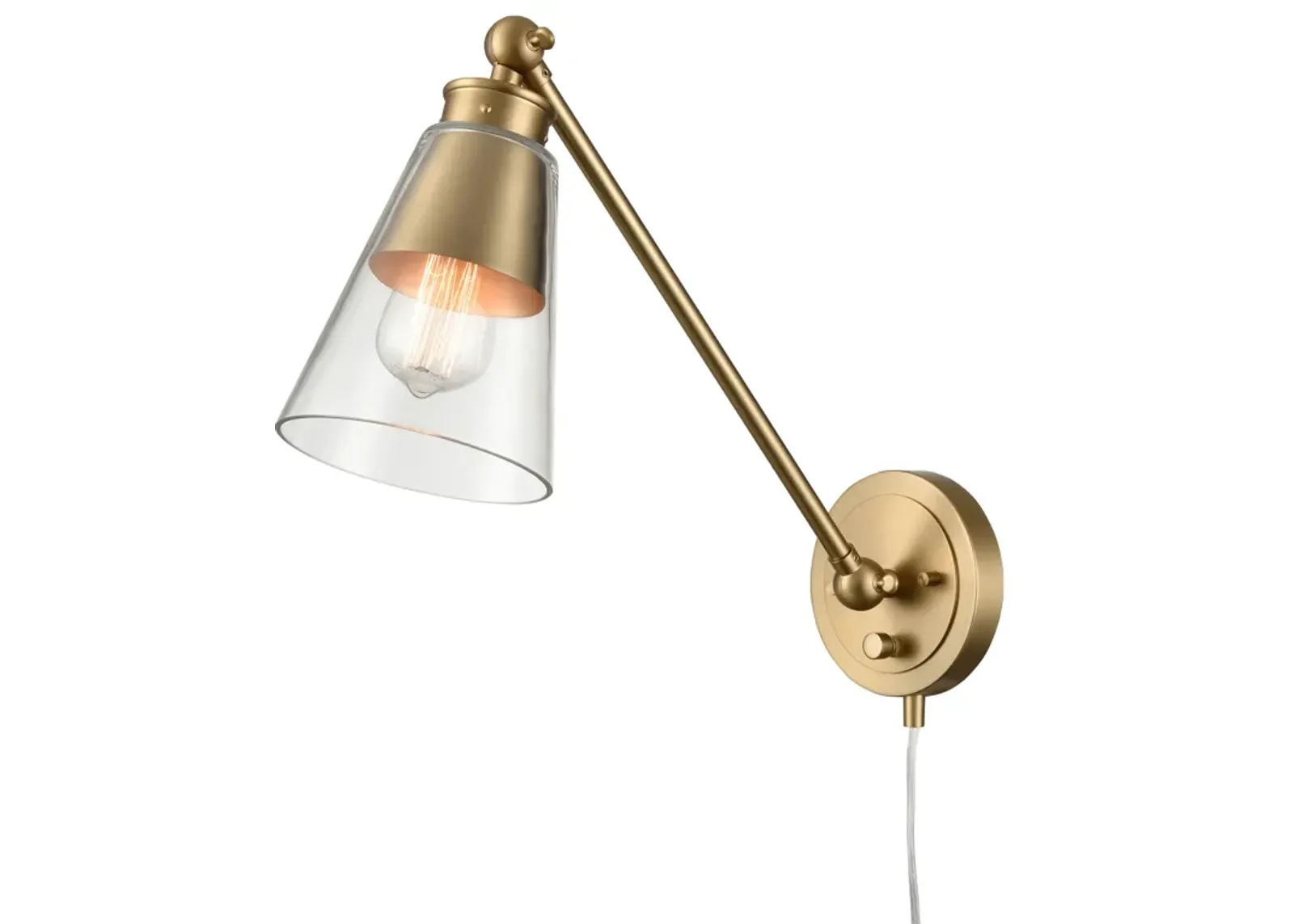 Albany 9.25'' High 1-Light Swingarm Sconce - Brushed Gold