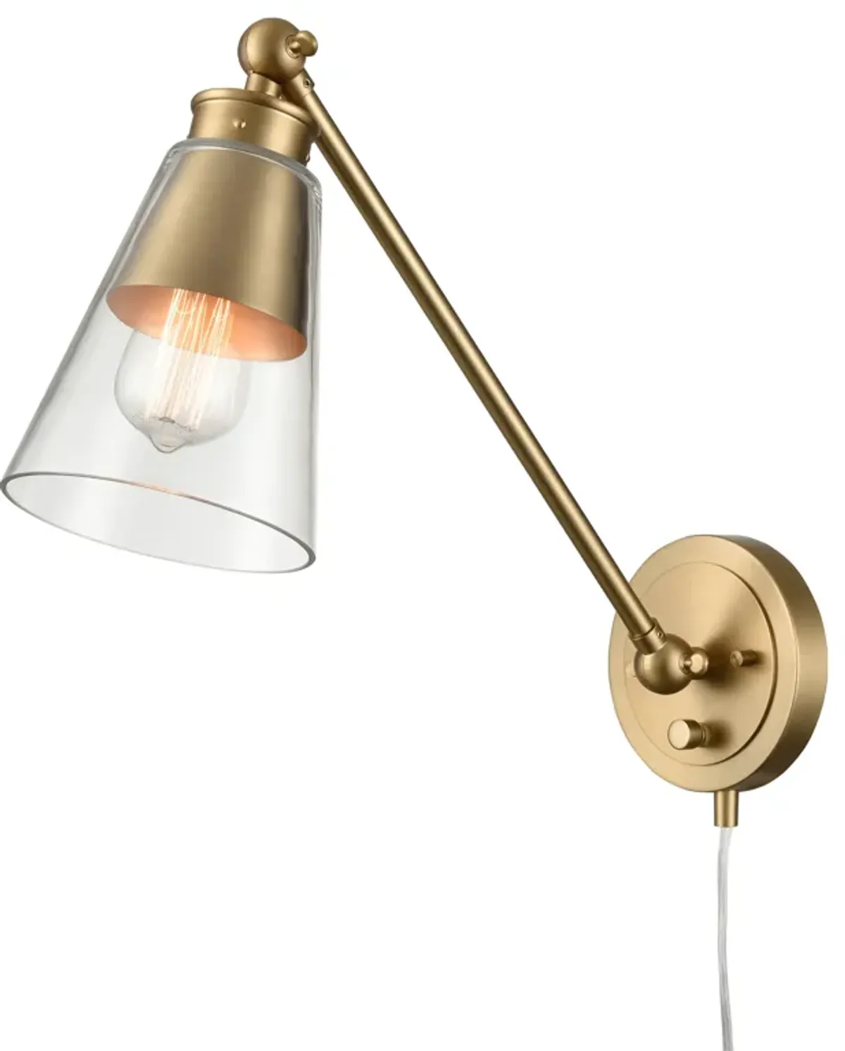 Albany 9.25'' High 1-Light Swingarm Sconce - Brushed Gold