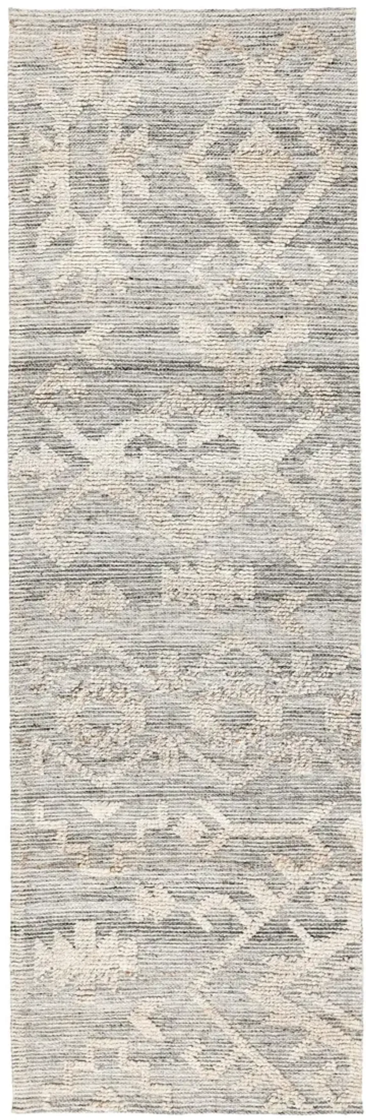 Hoeft 2.6'x8' Indoor Outdoor Handwoven Gray Geometric Accent Rug