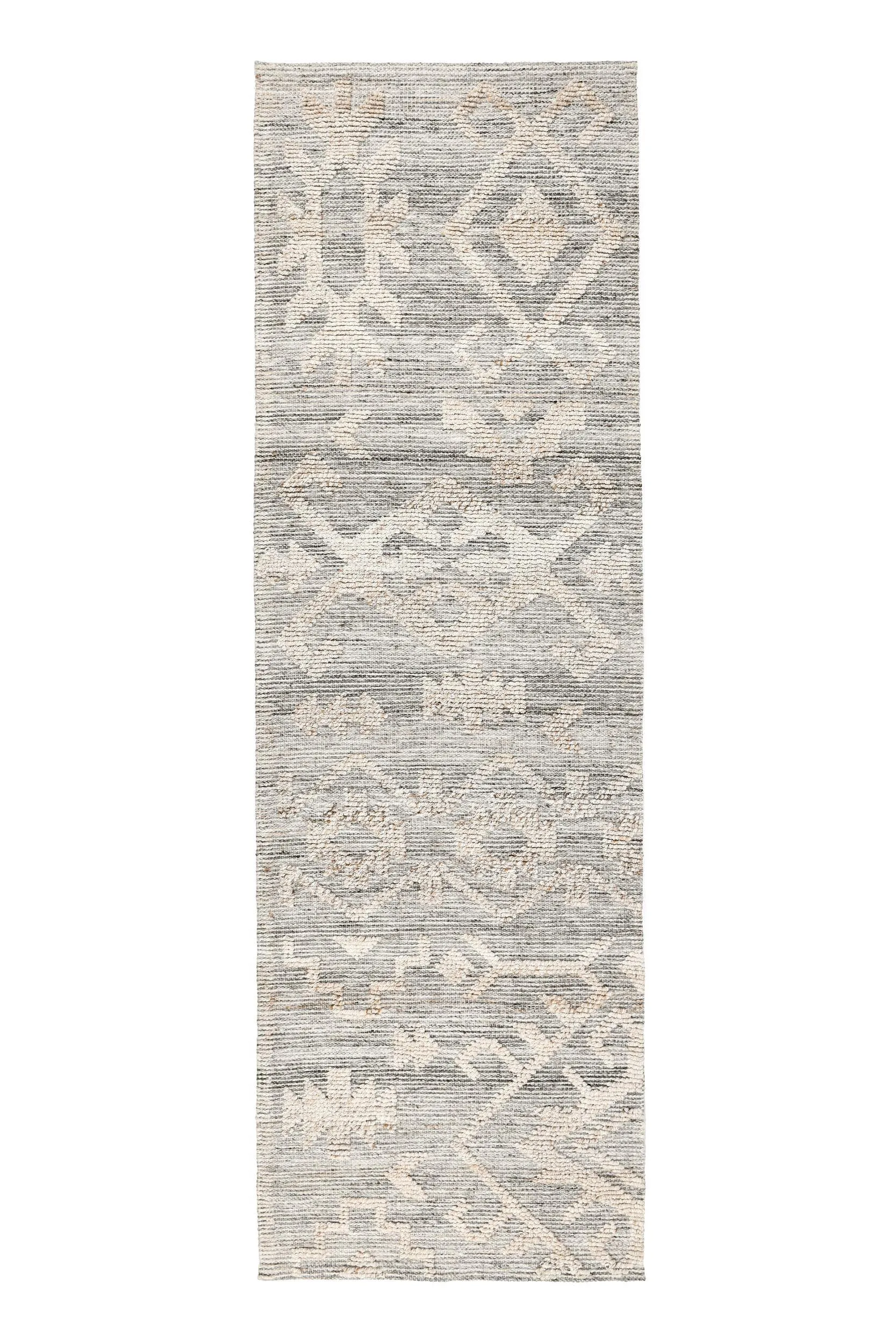 Hoeft 2.6'x8' Indoor Outdoor Handwoven Gray Geometric Accent Rug