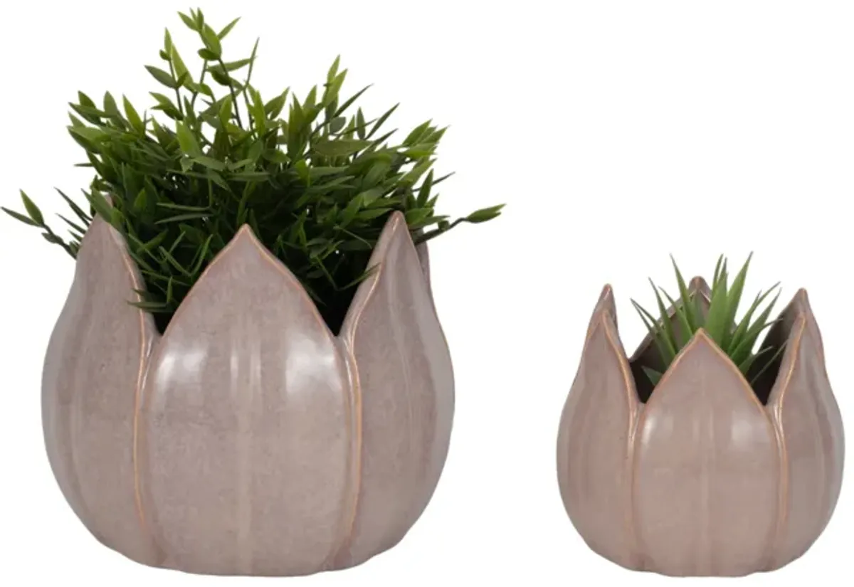 S/2 5/8" Petal Planters, Lavender