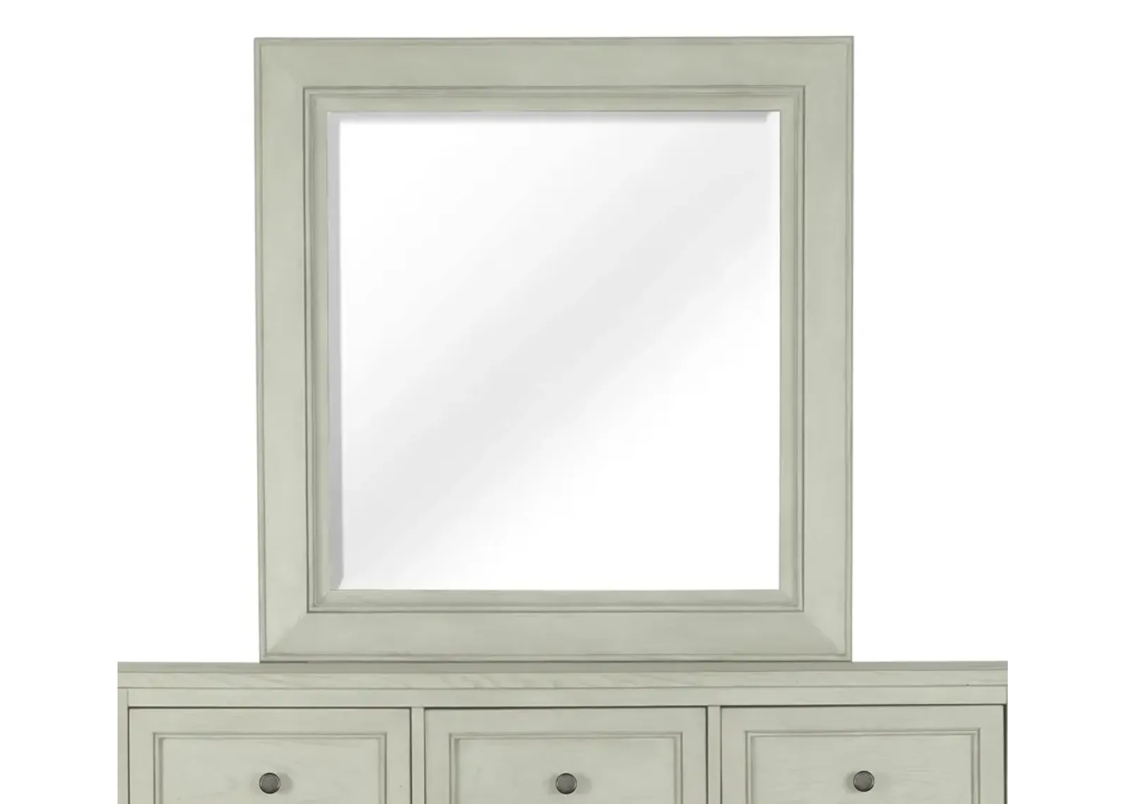 Raelynn Portrait Concave Framed Mirror in Weathered White