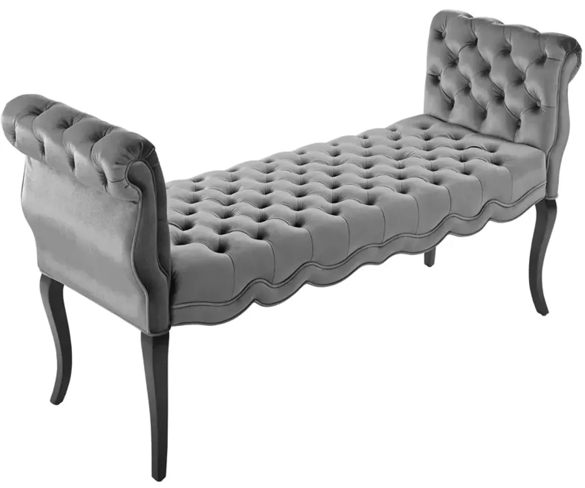 Adelia Chesterfield Style Button Tufted Performance Velvet Bench