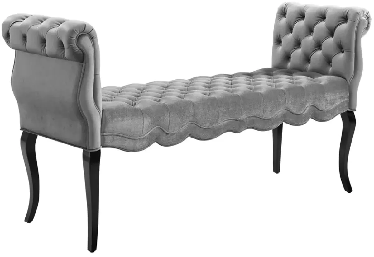 Adelia Chesterfield Style Button Tufted Performance Velvet Bench