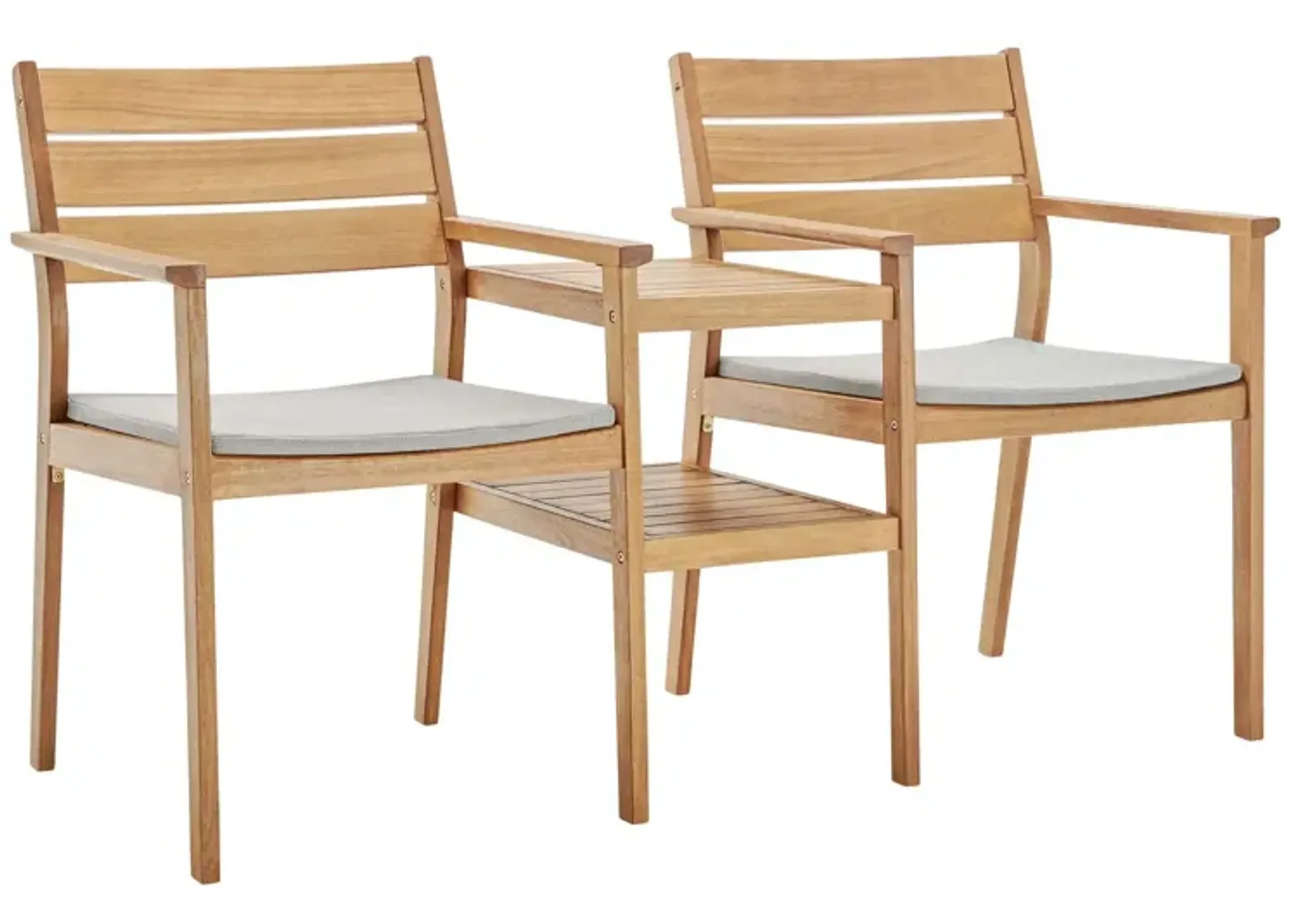 Viewscape Outdoor Patio Ash Wood Jack and Jill Chair Set