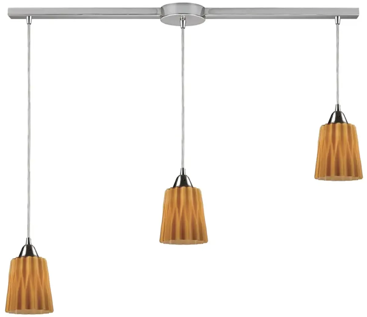 Angles 3-Light Linear Pendant in Satin Nickel