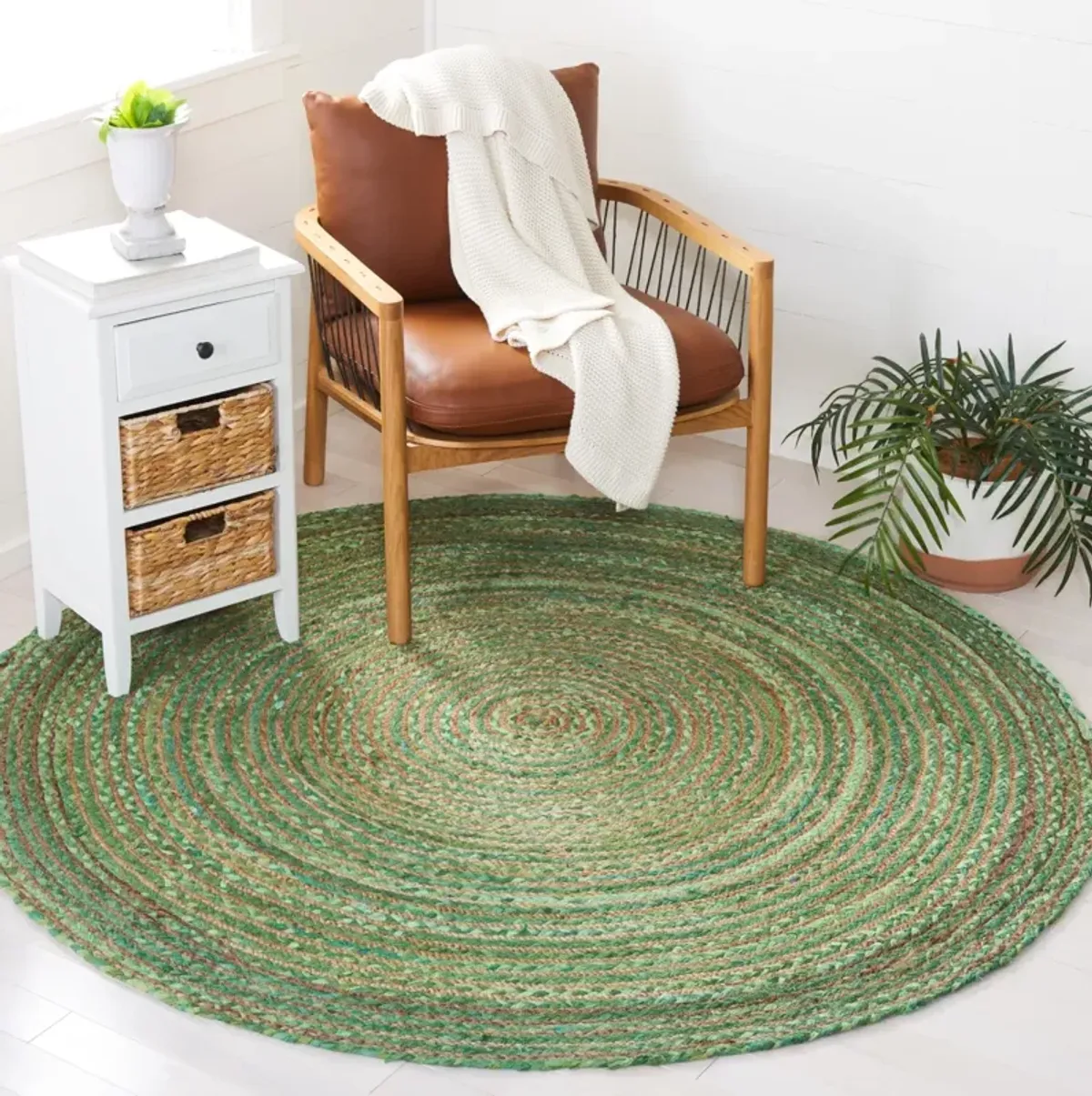 CAPE COD 202 GREEN  3' x 3' Round Round Rug