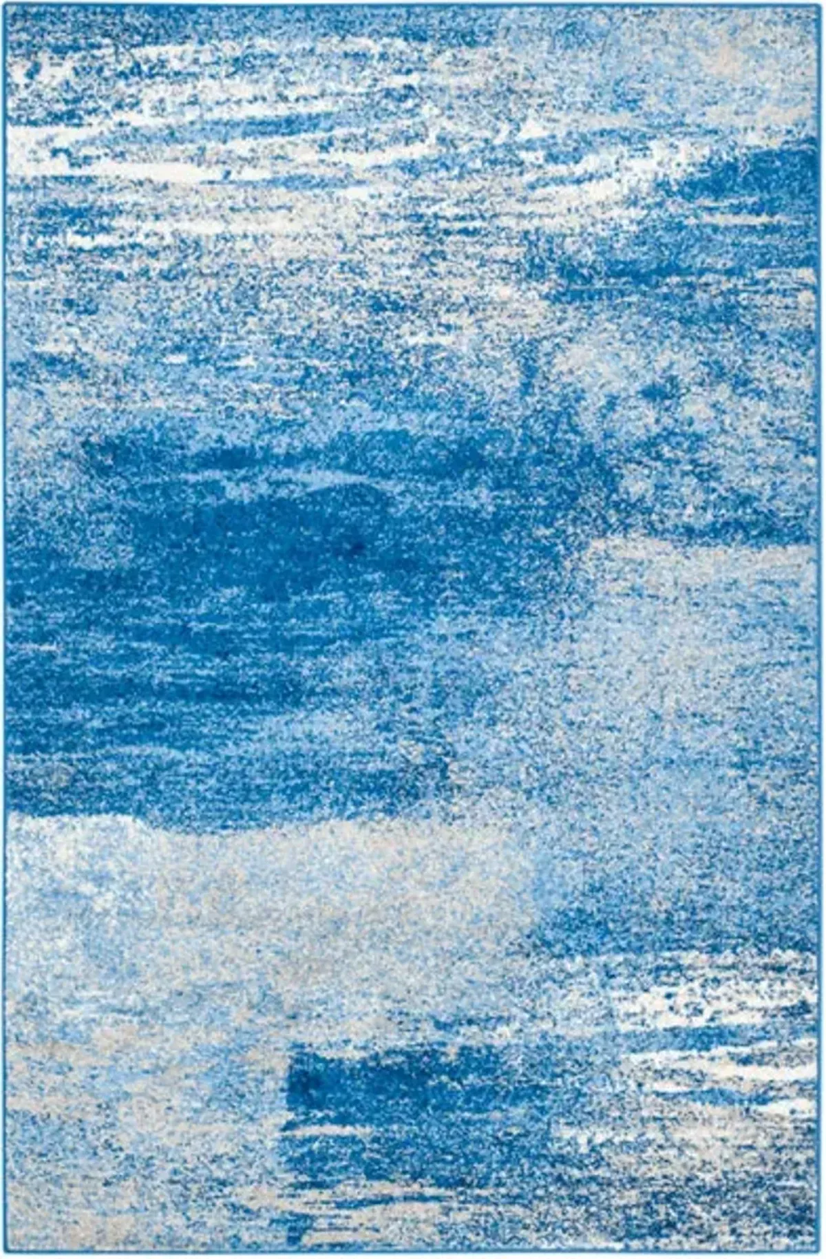 Adirondack Contemporary Silver / Blue 3' X 3' Square Powerloomed Rug