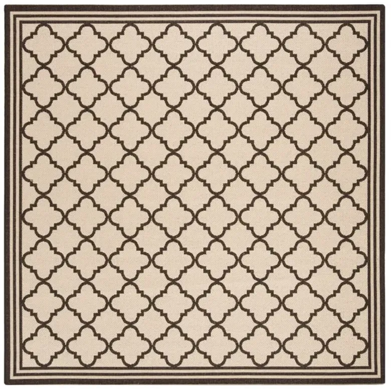 Safavieh BEACH HOUSE Collection BHS121U-6SQ Creme / Brown 6'-7" X 6'-7" Square