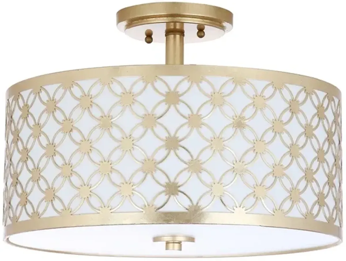 Hutch 3 Light 16-Inch Dia Gold Flush Mount