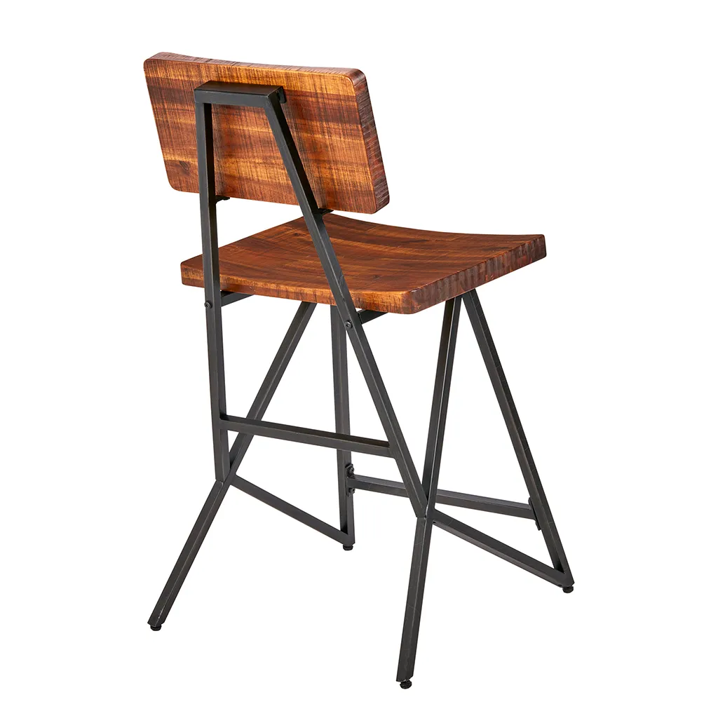 INK+IVY Trestle Reclaimed Brown/ Gun Metal Counter Stool