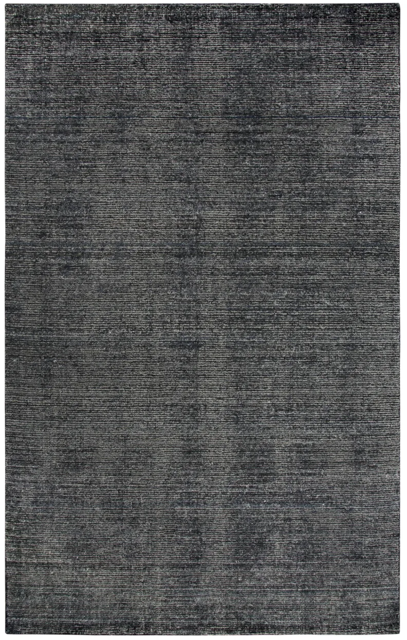 Grand Haven Black Solid Wool/Tencel 9'x12' Rectangle Rug