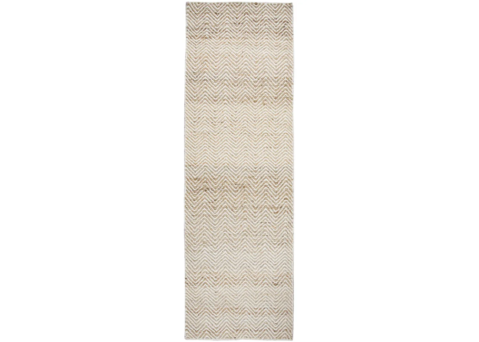 Ellington Natural  chevron  Jute / Wool  2'6" x 8' Runner Rug