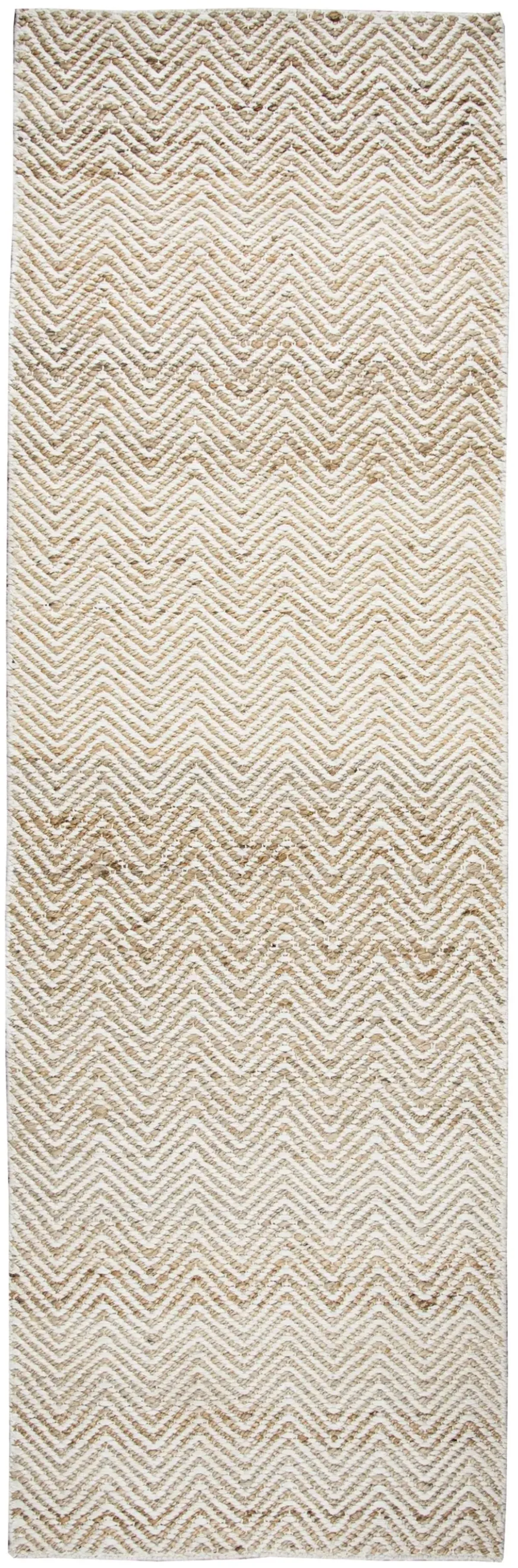 Ellington Natural  chevron  Jute / Wool  2'6" x 8' Runner Rug