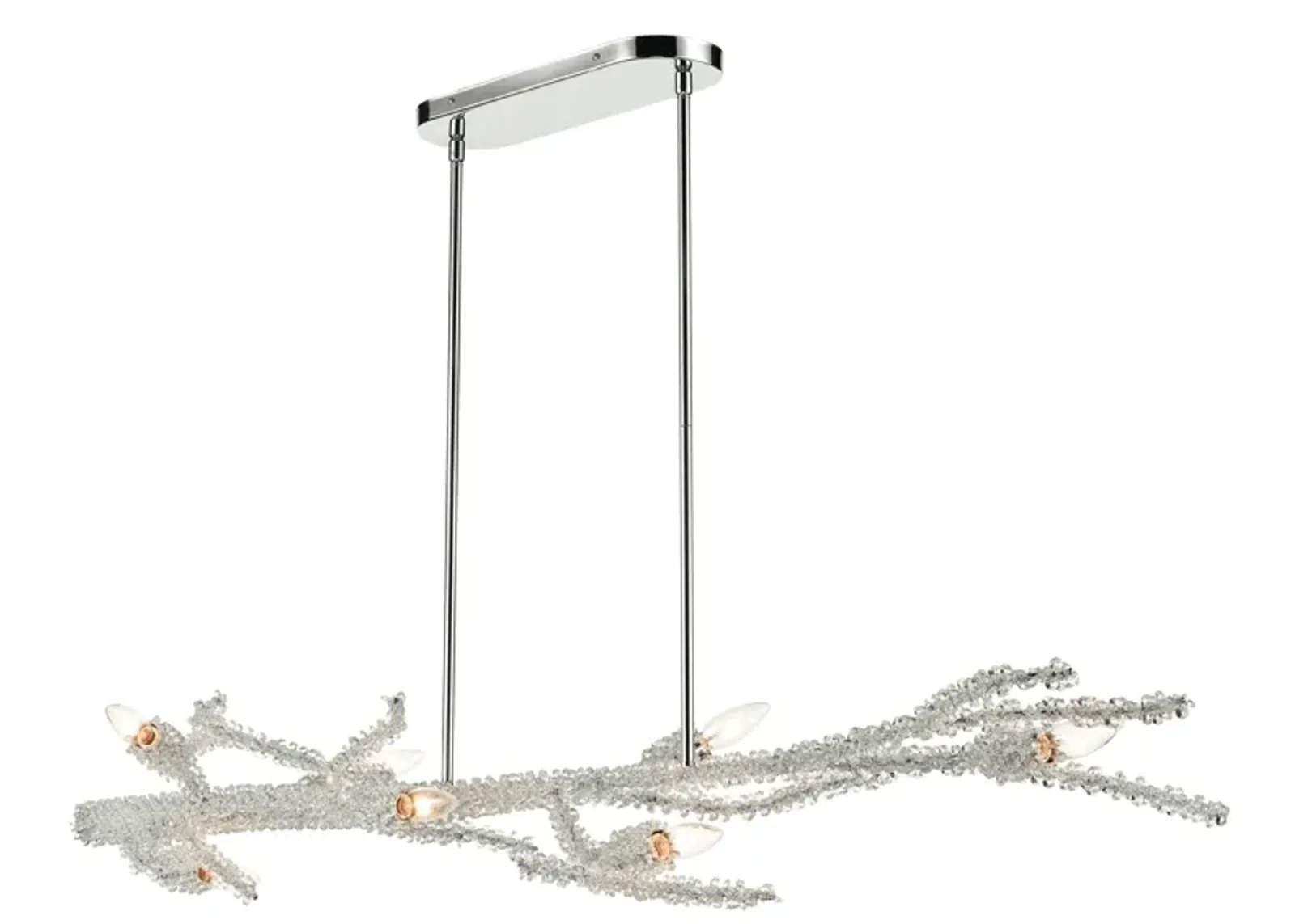 Winter's Spray 53" Wide 7-Light Linear Chandelier - Polished Chrome