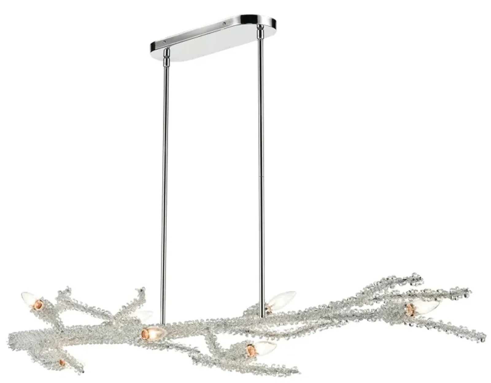 Winter's Spray 53" Wide 7-Light Linear Chandelier - Polished Chrome