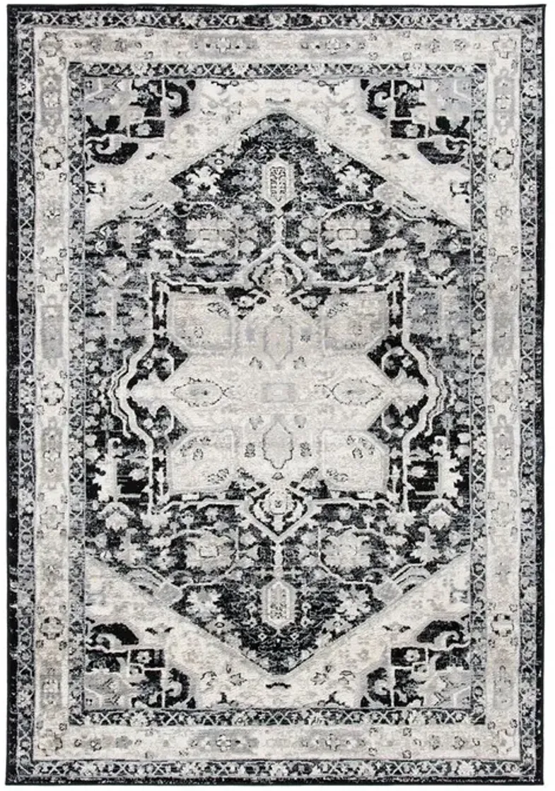 Brentwood 852 Black / Ivory 6' X 9' Medium Rectangle Powerloomed Rug