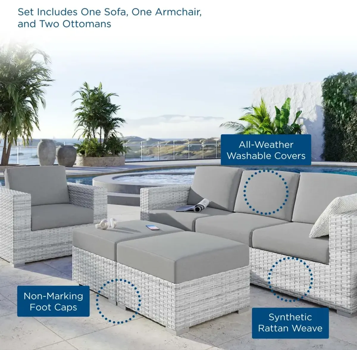 Convene 4-Piece Outdoor Patio Set