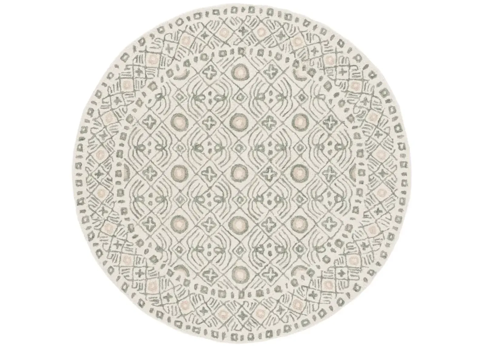 MICRO-LOOP 801 IVORY  5' x 5' Round Round Rug