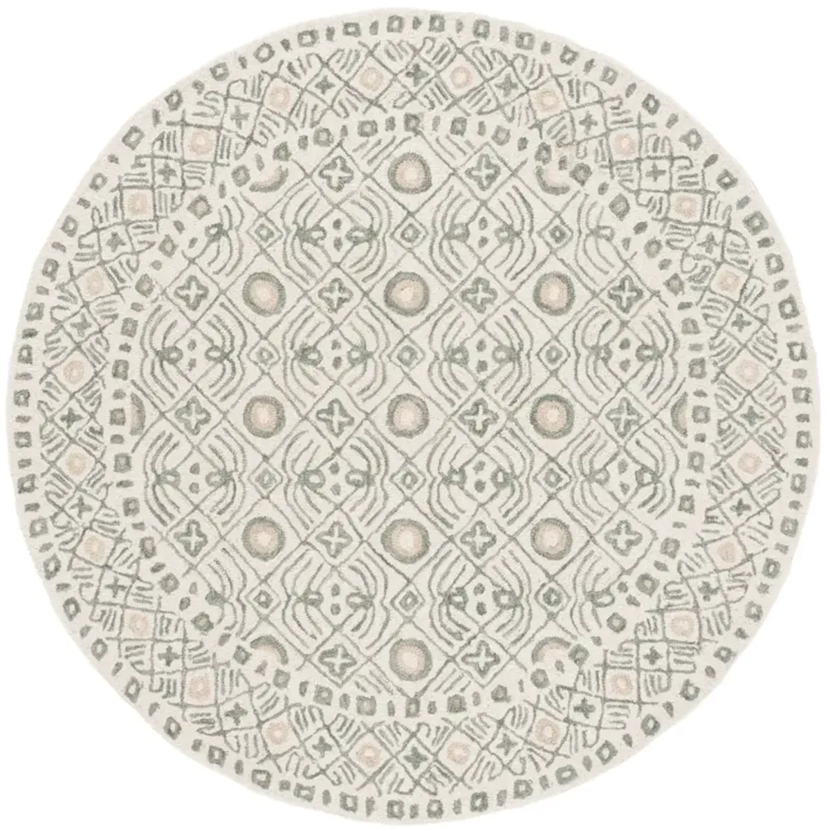 MICRO-LOOP 801 IVORY  5' x 5' Round Round Rug