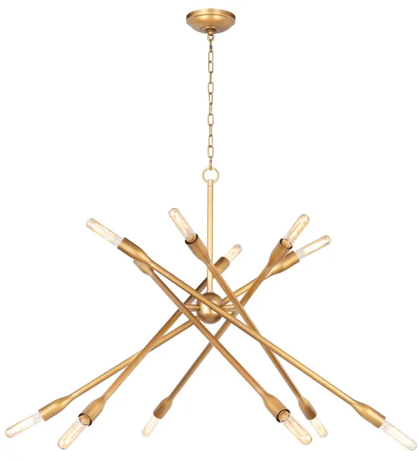 Cobra Chandelier Large (Natural Brass)