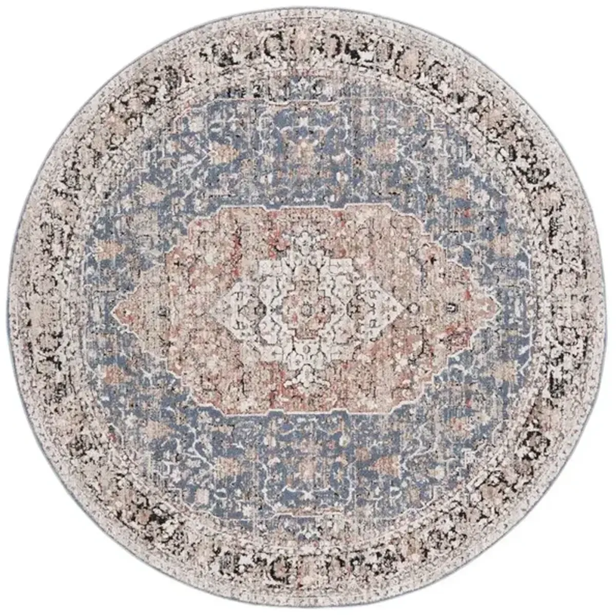 VIVALDI 565 Blue  6'-7' X 6'-7' Round Round Rug