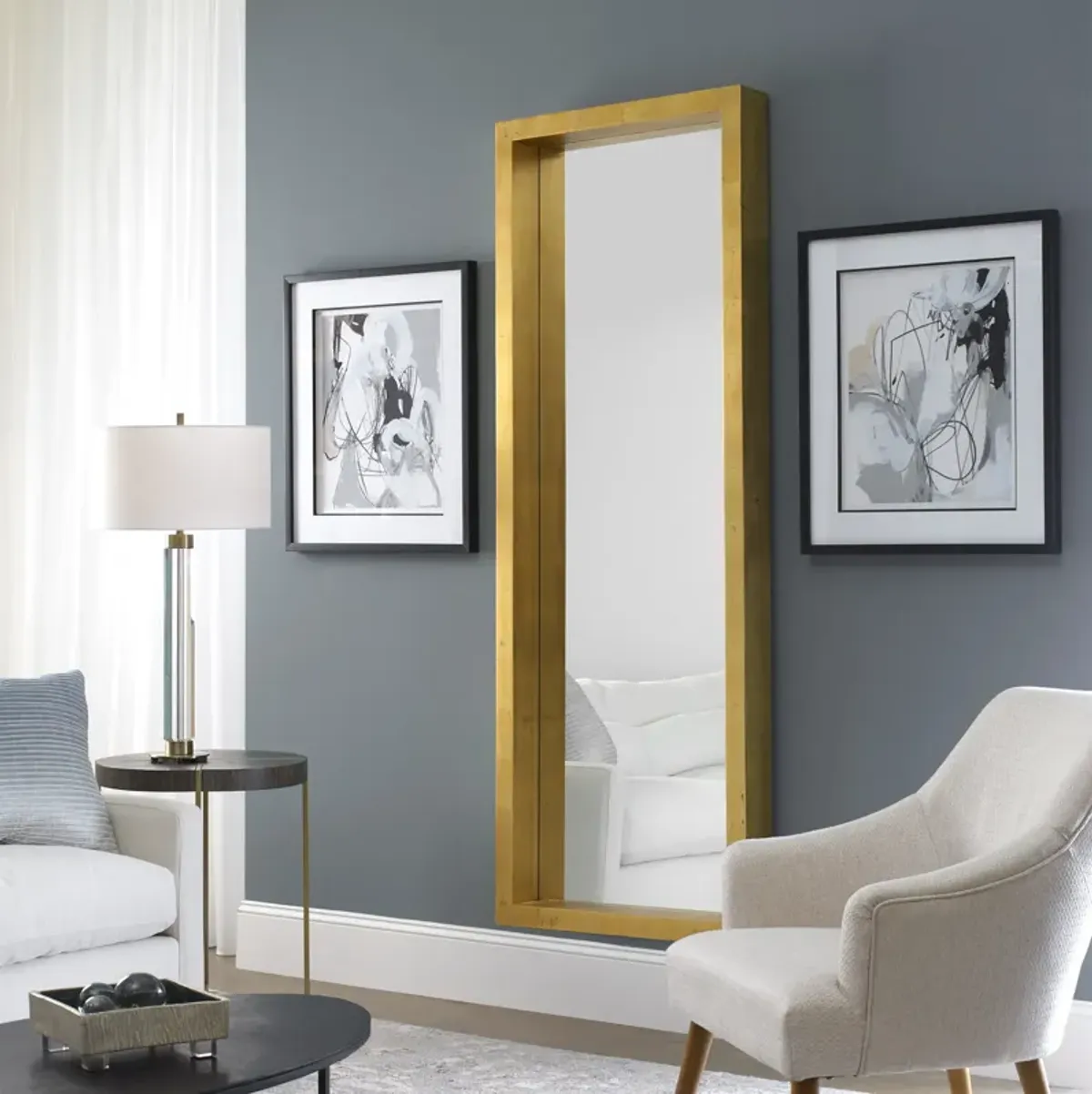 Edmonton Gold Leaner Mirror