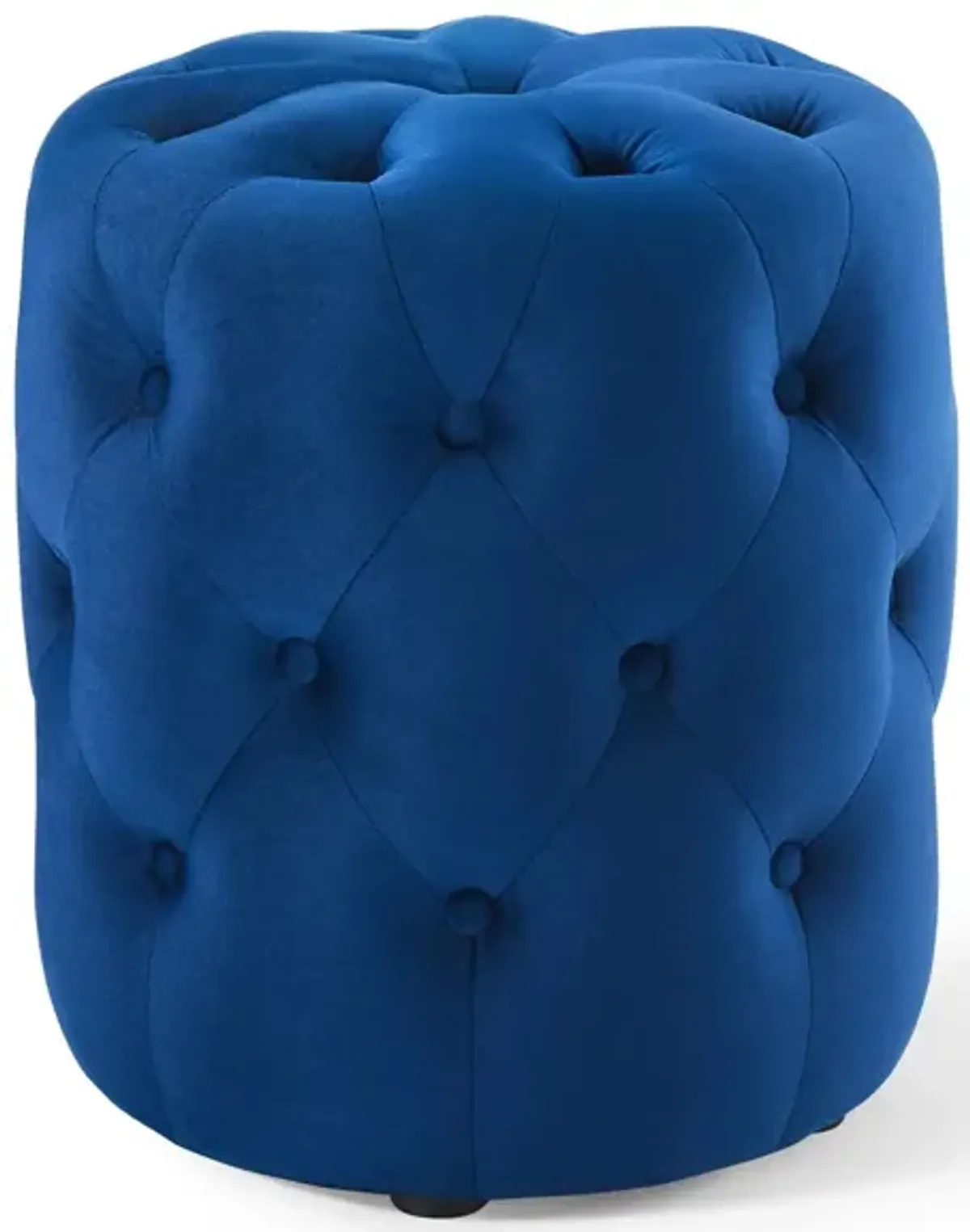 Amour Tufted Button Round Performance Velvet Ottoman