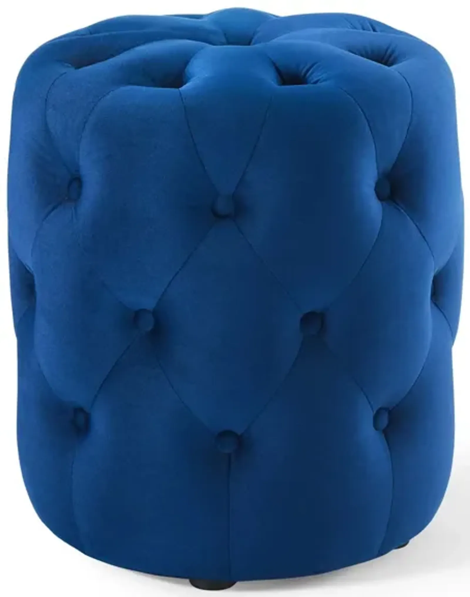 Amour Tufted Button Round Performance Velvet Ottoman