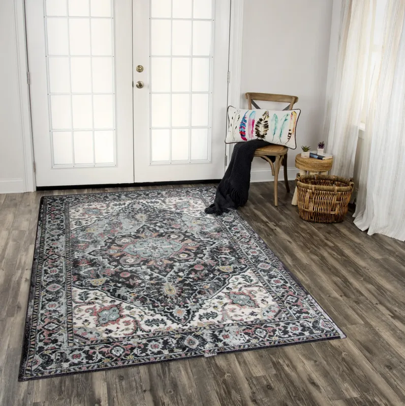 Odyssey Charcoal  Polypropylene 8' x 10' Rectangle Rug