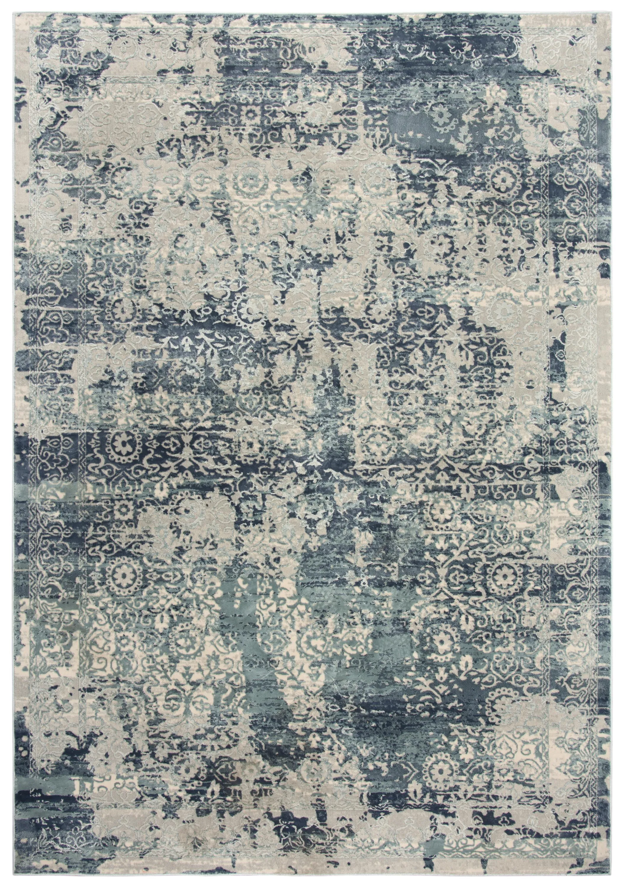 Chelsea Gray/Teal Abstract Polyester 8'6" x 11'10" Rectangle Rug