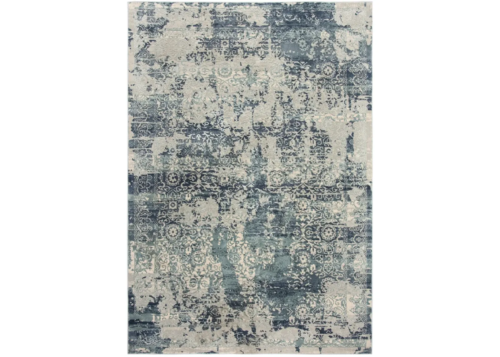 Chelsea Gray/Teal Abstract Polyester 8'6" x 11'10" Rectangle Rug